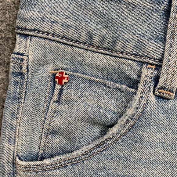 Hudson Jeans Womens 25 Light Denim Collin Crop Straight Cuffed Hem Flap Pocket - Picture 5 of 15